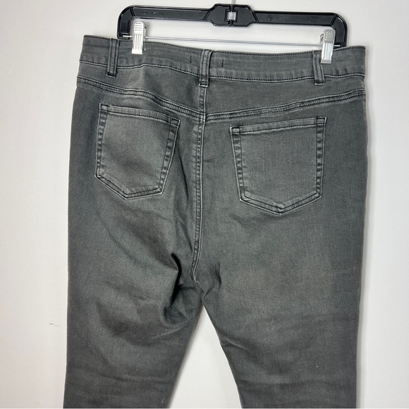 Elliot & Vine Gray Denim High Rise Ankle Cropped Jeans with Frayed Hem women  12 - Picture 8 of 13